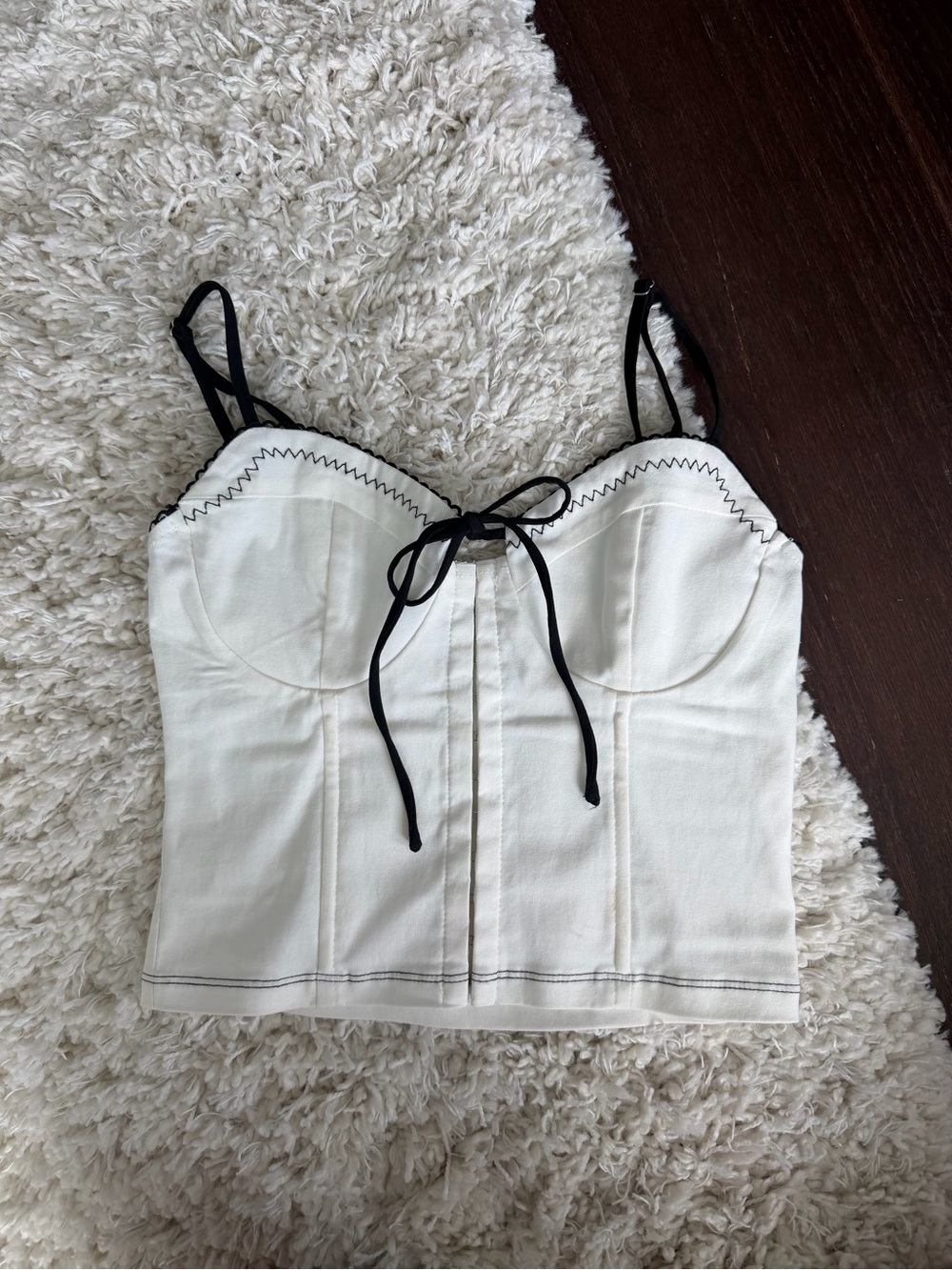 Princess Polly White & Black Corset Top